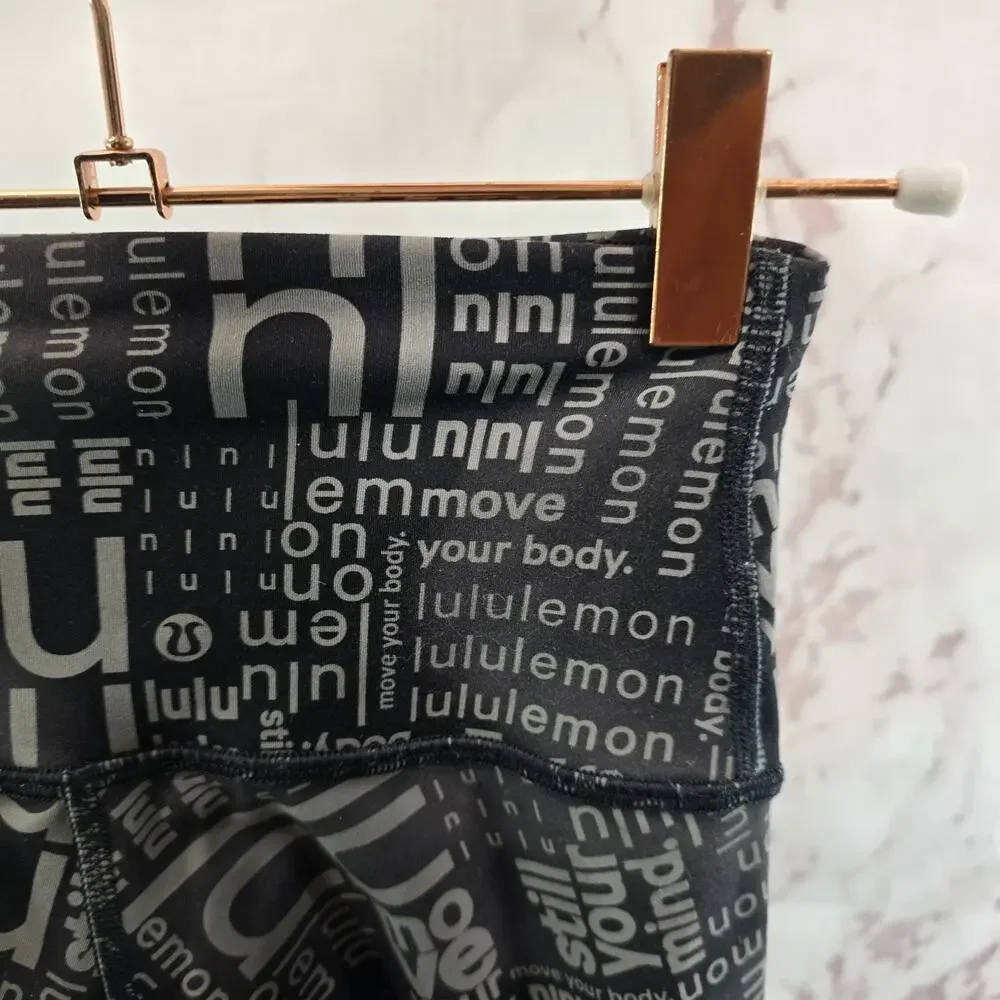 Lululemon Leggings Womens 2 Wunder Train Contour Fit High Rise Multi Spellout